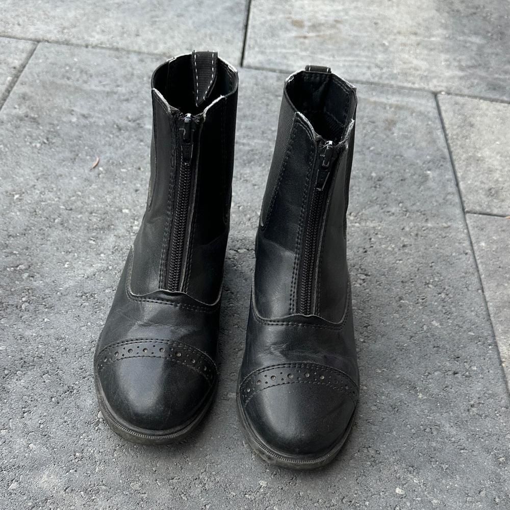 Dover Saddlery Black Kids' Riding Boots with Zipper